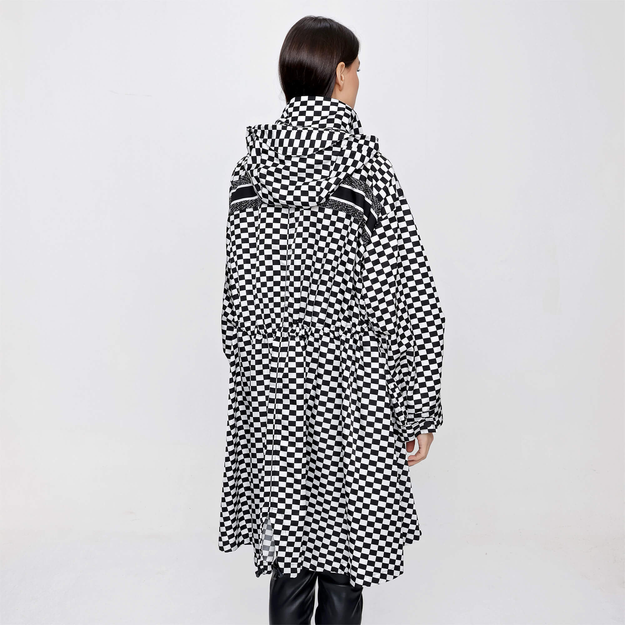 Christian Dior - Checkered Printed Hooded Raincoat